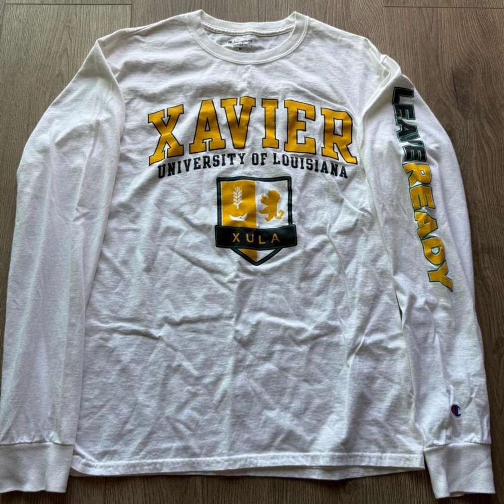 Champion Xavier University‎ Louisiana Long Sleeve Shirt XULA Graphic Tee Size M